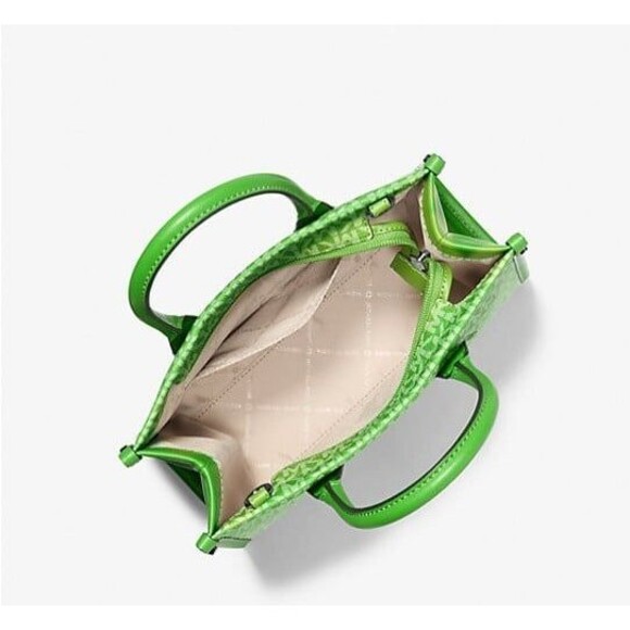 New Michael Kors Mirella Small Ombré Signature Logo Crossbody Bag Jungle Green - Picture 3 of 3
